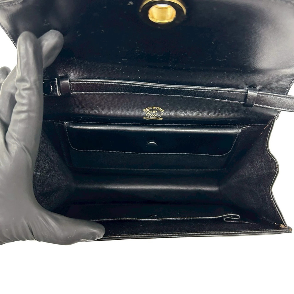 GUCCI Vintage Black Leather Shoulder Bag - Picture 9 of 10
